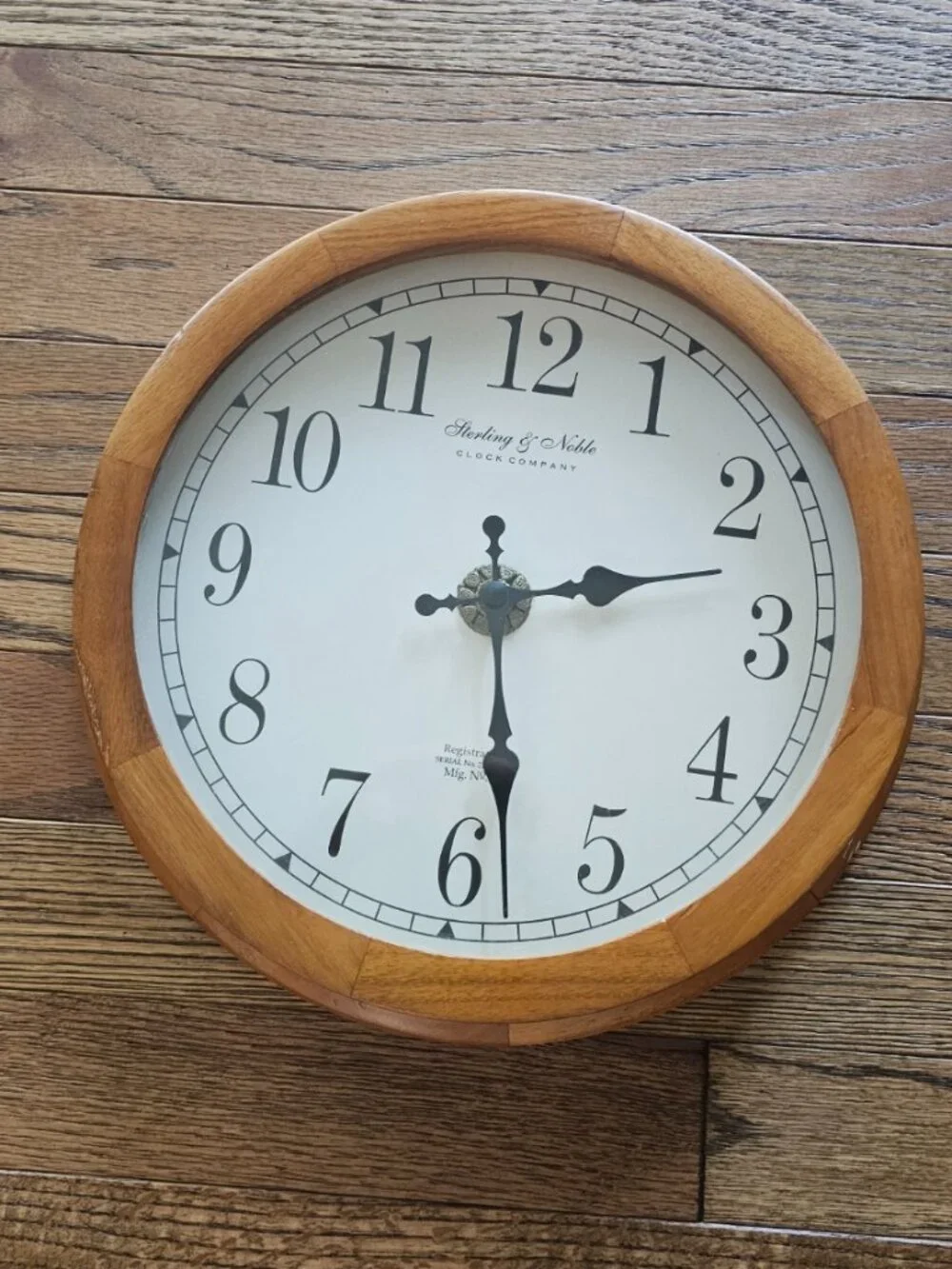 Vintage Sterling and Noble Quartz Wood Wall Clock